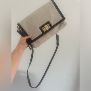 White House Black Market Gray and Black Purse